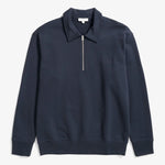 Ketel Relaxed Organic Logo Half Zip in Dark Navy