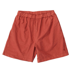 Per Cotton Tencel Shorts in Red Ochre