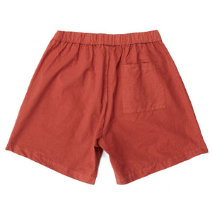 Per Cotton Tencel Shorts in Red Ochre