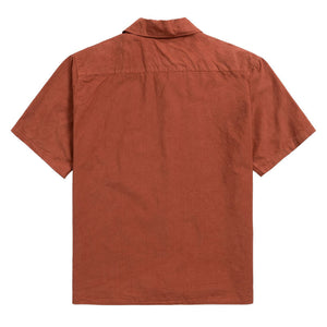 Carsten Cotton Tencel Shirt in Red Ochre