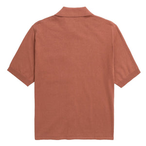 Rollo Cotton Linen S/S Shirt in Red Clay