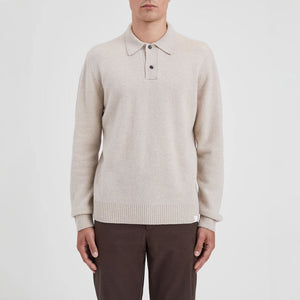 Norse Standard Merino Lambswool Polo in Oatmeal