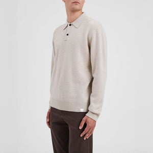 Norse Standard Merino Lambswool Polo in Oatmeal