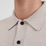 Norse Standard Merino Lambswool Polo in Oatmeal