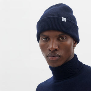 Norse Beanie Hat in Dark Navy