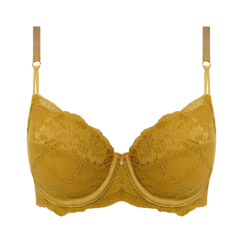 Natsuki Lace Balcony Bra in Antique Gold