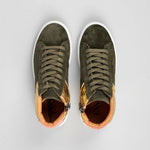 Nick Hi Top Trainers in Khaki/Gold