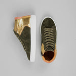 Nick Hi Top Trainers in Khaki/Gold