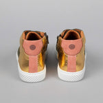 Nick Hi Top Trainers in Khaki/Gold