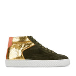 Nick Hi Top Trainers in Khaki/Gold