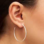 Large Non Hoop Earrings in Silver