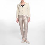 RINO & PELLE Norah Short Cardigan with Lapel Collar in Birch