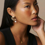 Molten Moon & Pearl Drop Statement Earring