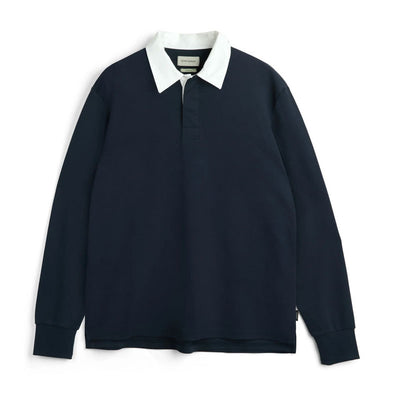 OLIVER SPENCER Heavy Long Sleeve Rugby Top Tavistock in Navy