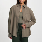 Organic Oversized Shirt in Dusty Olive