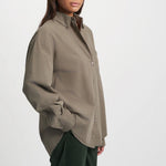 Organic Oversized Shirt in Dusty Olive