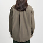 Organic Oversized Shirt in Dusty Olive