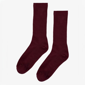 Organic Active Socks in Oxblood Red