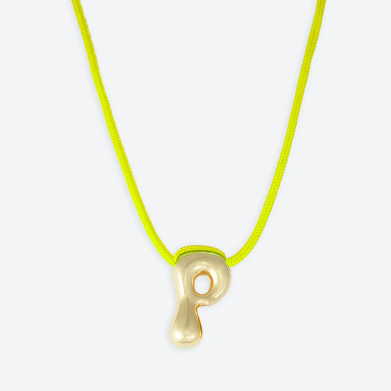 LA MOME BIJOU P Initial Joy Letter Necklace in Gold