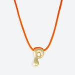 LA MOME BIJOU P Initial Joy Letter Necklace in Gold