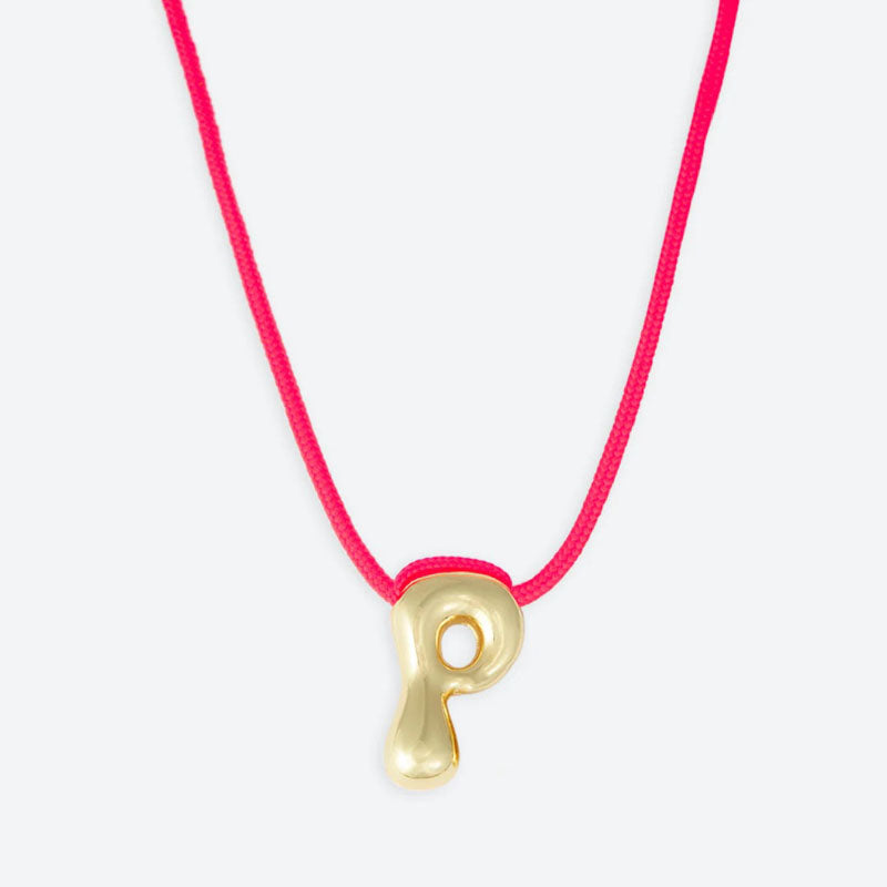 LA MOME BIJOU P Initial Joy Letter Necklace in Gold