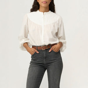 Wiona Bib Shirt in White