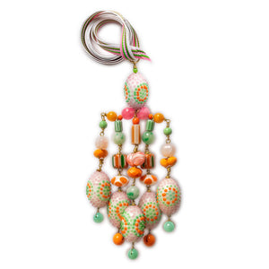 P Large Chime Necklace - Pale pink/green/orange