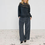 Tailor Cord Wide Leg Trousers in Midnight