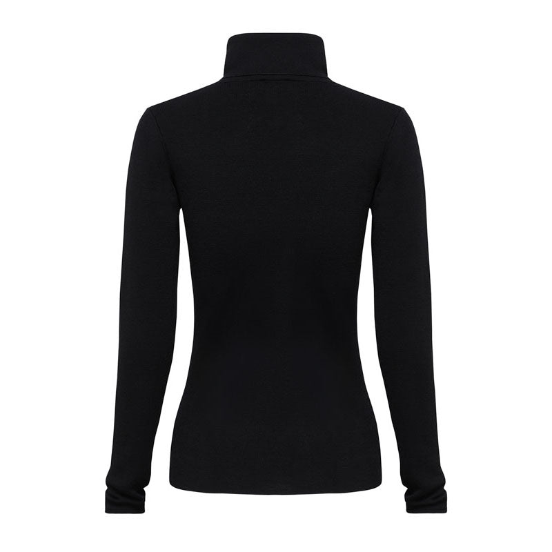 IRIS & WOOL Wool Roll Neck in Black