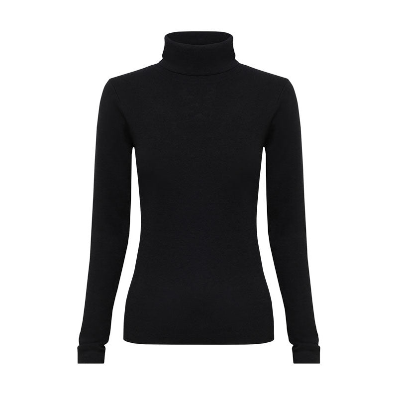 IRIS & WOOL Wool Roll Neck in Black