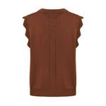 IRIS & WOOL Scallop Vest in Walnut