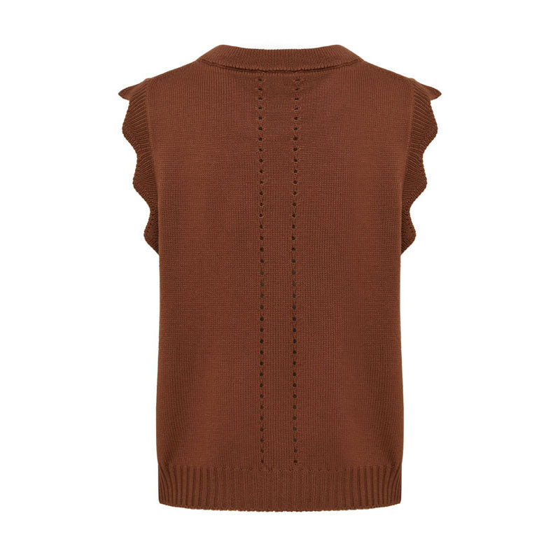 IRIS & WOOL Scallop Vest in Walnut