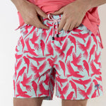 Parrot Swim Shorts in Coral/Turquoise