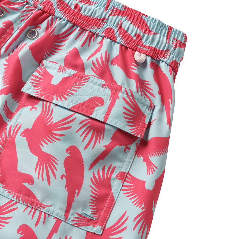 Parrot Swim Shorts in Coral/Turquoise