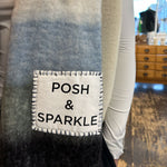 Posh Sparkle Resort Scarf in Navy/Grey