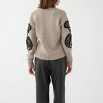 Pippa Sweater with Embroidery in Chinchilla