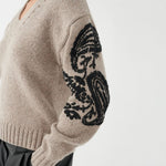 Pippa Sweater with Embroidery in Chinchilla