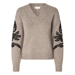 Pippa Sweater with Embroidery in Chinchilla