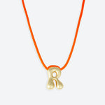 LA MOME BIJOU R Initial Joy Letter Necklace in Gold