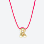 LA MOME BIJOU R Initial Joy Letter Necklace in Gold