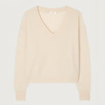 Raxow V Neck Jumper in Natural