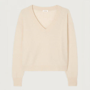 Raxow V Neck Jumper in Natural