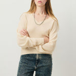 Raxow V Neck Jumper in Natural