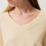 Raxow V Neck Jumper in Natural