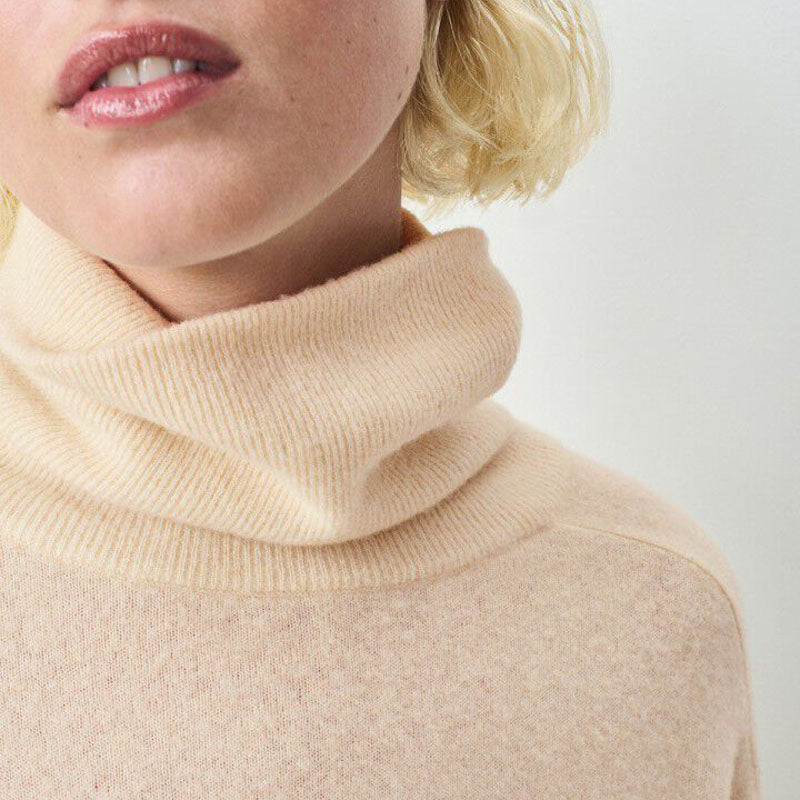 Raxow Roll Neck Jumper in Natural