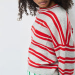 Raxow Jumper in Heather Grey Strawberry Stripes