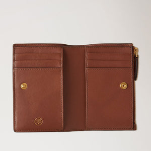 Continental Bifold Zipped Wallet in Oak