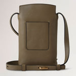 Clovelly Phone Pouch Micro Classic Grain in Linen Green