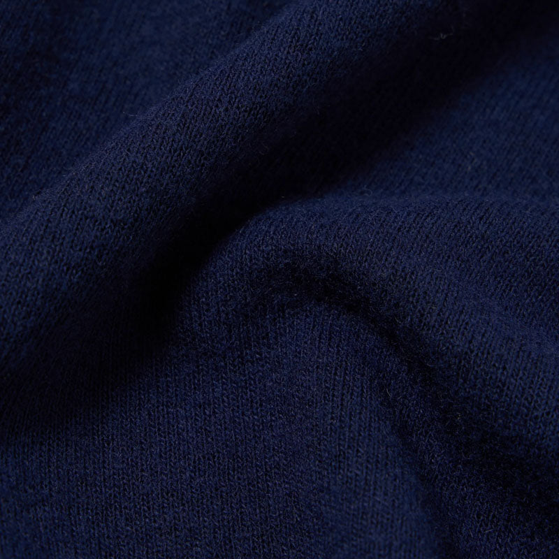 Recycled Wool Pullover Polo Shirt in Navy