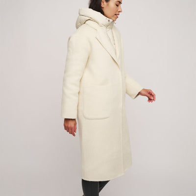 Reni Wool Coat with Removable Down Jacket in Birch